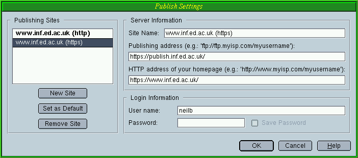 HTTPS Site Settings screen