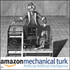 The original mechanical turk, showing the figure with a small human inside it