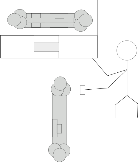 Homunculus refering to diagram of bone while adding a cell