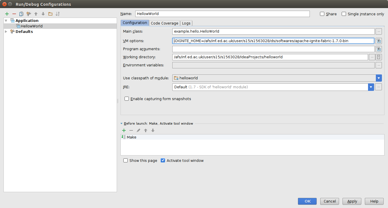 Run Configuration