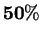 $\mathbf{50\%}$